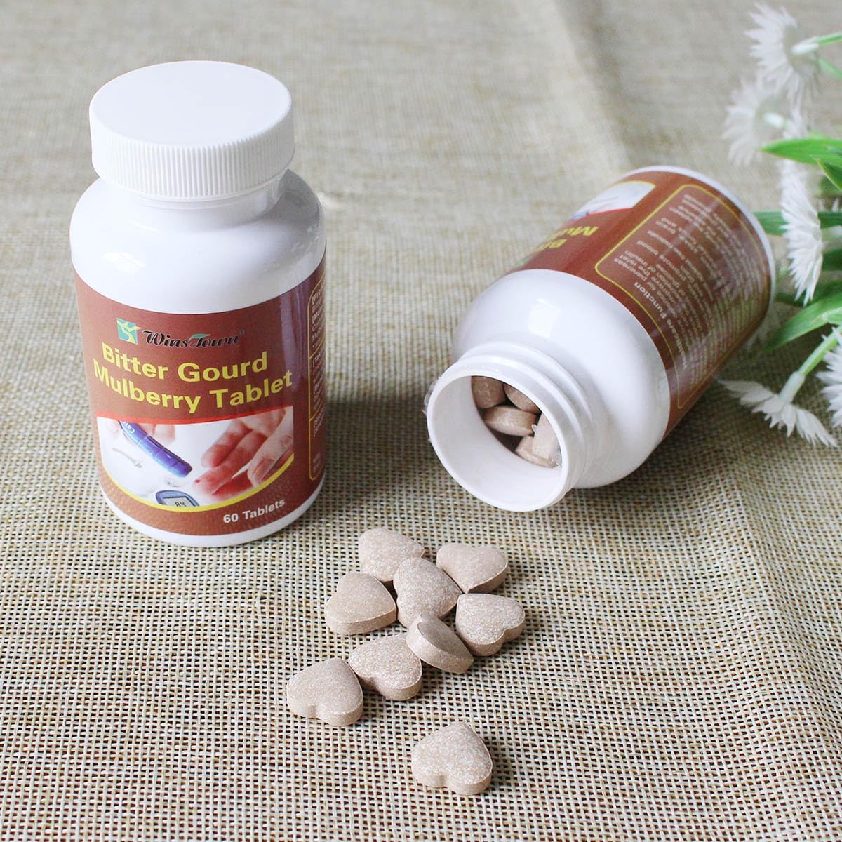 Wins Town Bitter Gourd Mulberry Tablet for Cardiovascular Health Support, Natural Food Supplement, 60 Tablets - görsel 3