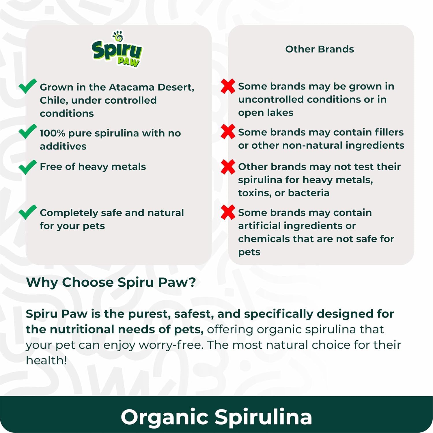 SPIRU PAW Spirulina Tablets for Dogs & Cats, Plant-based Microalgae Pet Supplement, Easy Daily Tablet, Supports Daily Wellness & Skin & Coat, 60 Count - görsel 5