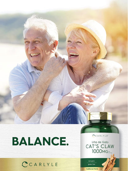 Carlyle Cat's Claw Herb Capsules 1000mg - Uncaria Tomentosa - Non-GMO, Gluten-free (180 Capsules)