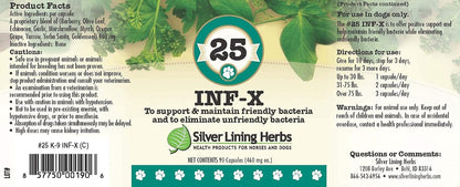 Silver Lining Herbs Canine INF-X – Herbal Digestive Support for Dogs (90 Capsules)