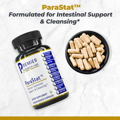 Premier Research Labs ParaStat – Intestinal Cleanse, Natural Gut Cleanse for Women and Men – 90 Capsules (30-Day Supply)
