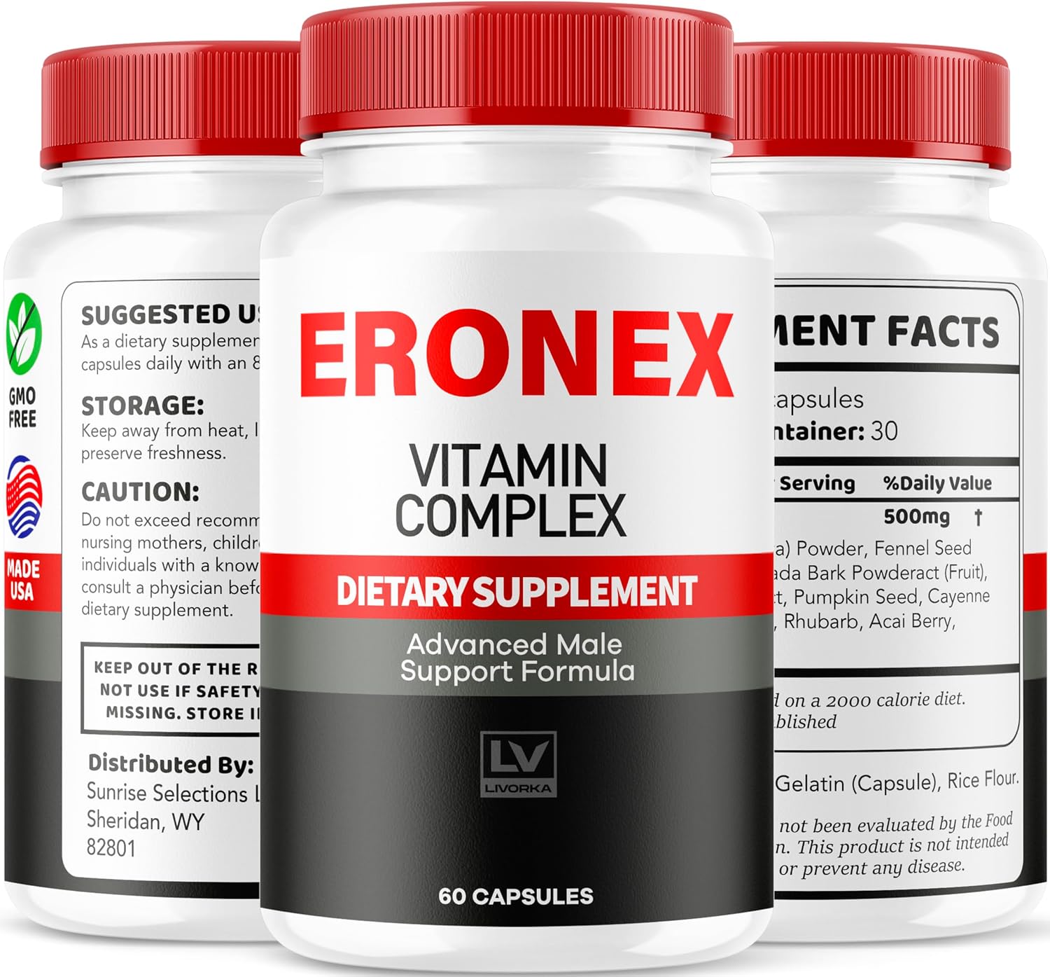 Eronex Vitamin Complex Capsules - All-Natural Supplement, 60 Capsules (2 Month Supply) - görsel 8
