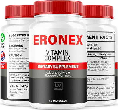 Eronex Vitamin Complex Capsules - All-Natural Supplement, 60 Capsules (2 Month Supply)