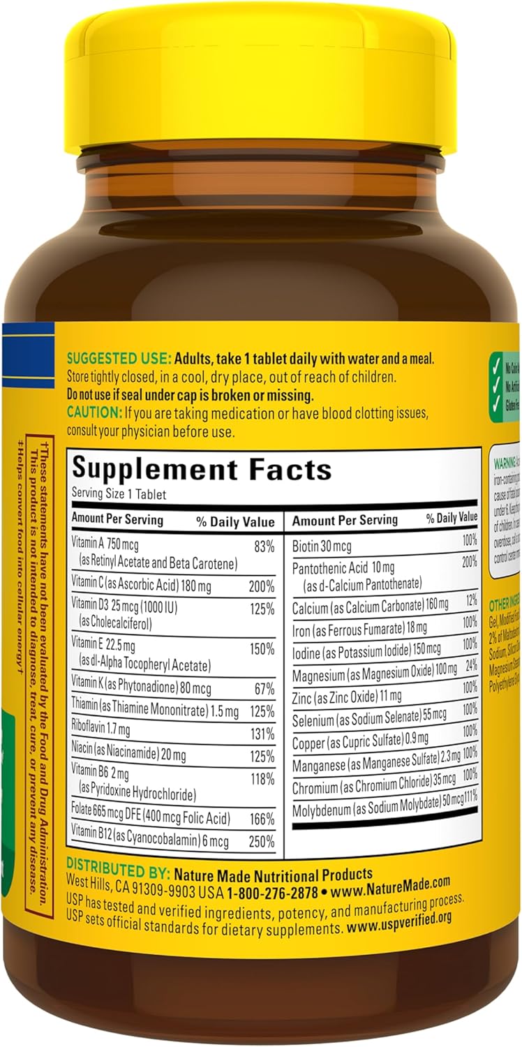 Nature Made Multivitamin Tablets with Iron, 130 Tablets - görsel 8