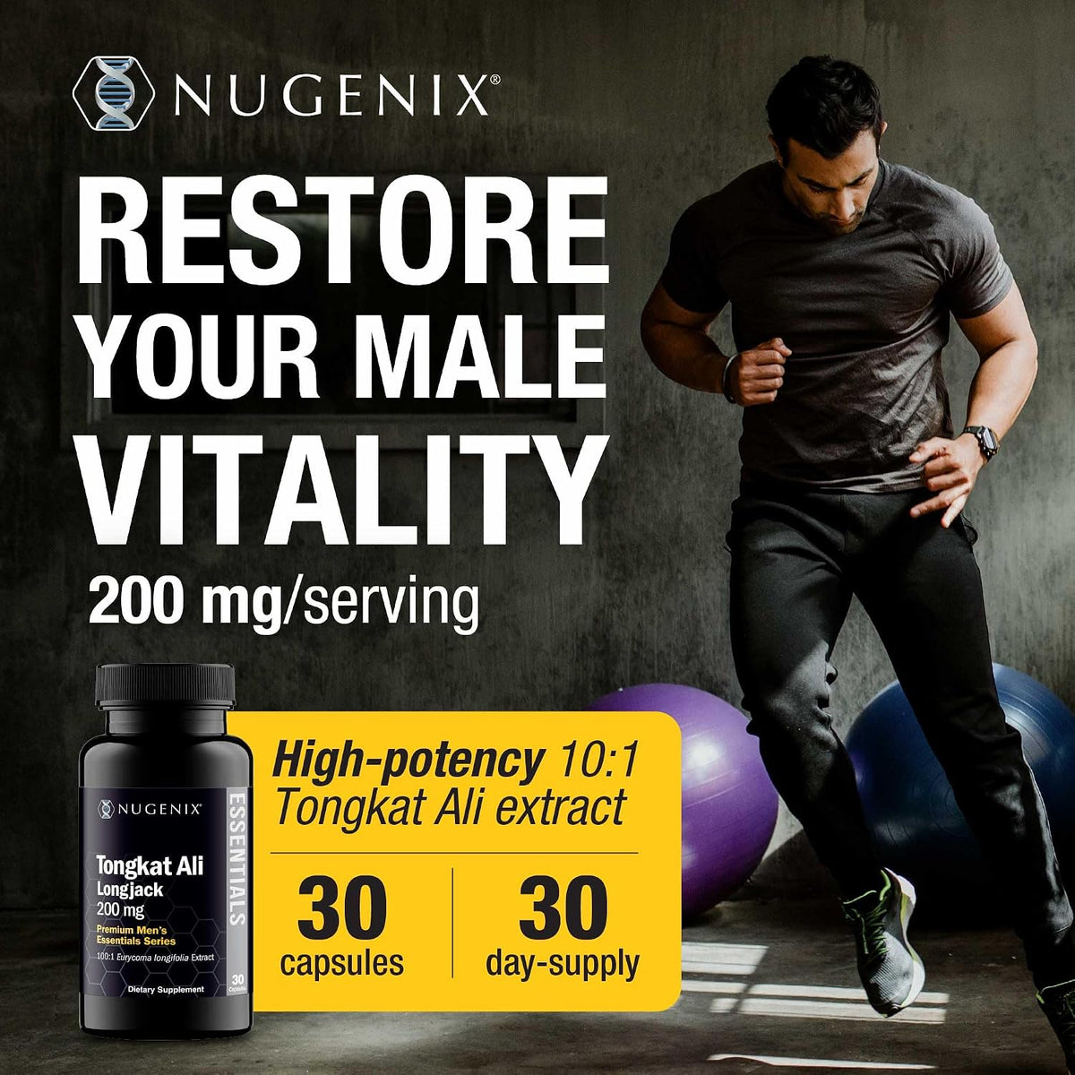 Nugenix Essentials Tongkat Ali for Men - 30 Capsules - görsel 5