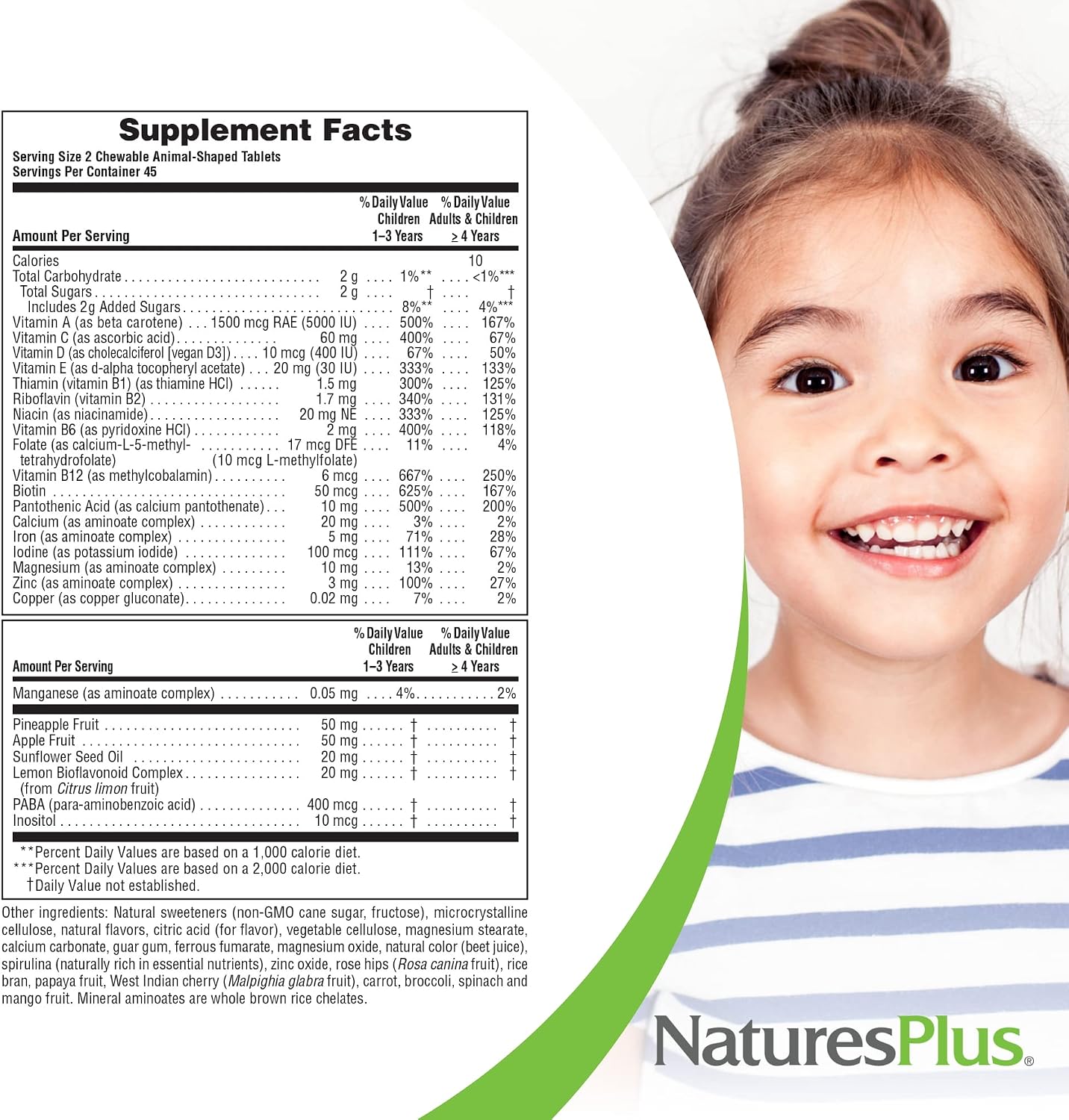 NaturesPlus Animal Parade Multivitamin Children's Chewables - Cherry Flavour - 90 Animal-Shaped Tablets - 45 Servings - Vegetarian, Gluten-free - görsel 5
