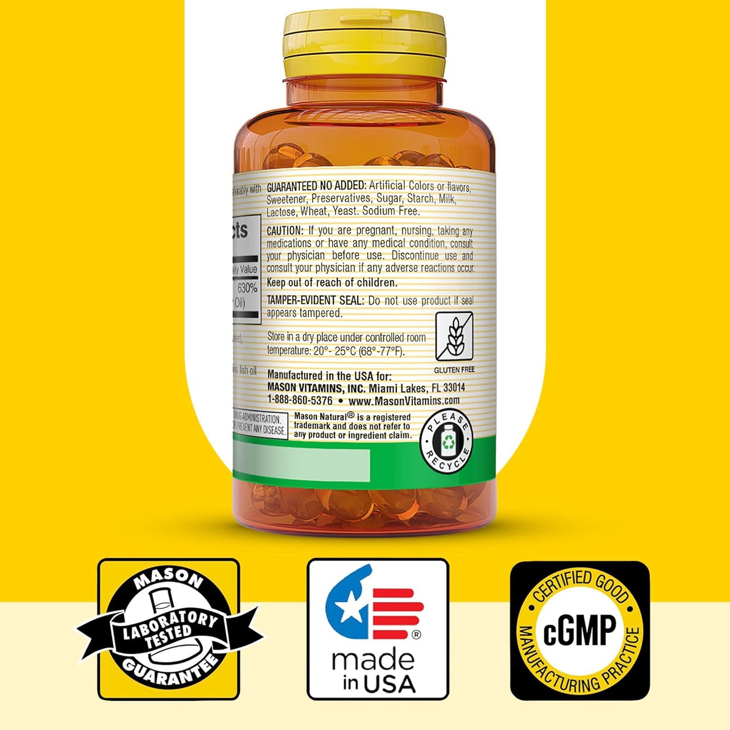 MASON NATURAL Vitamin D3 125 mcg (5000 IU) Softgels, 50 Count (Pack of 3) - görsel 6