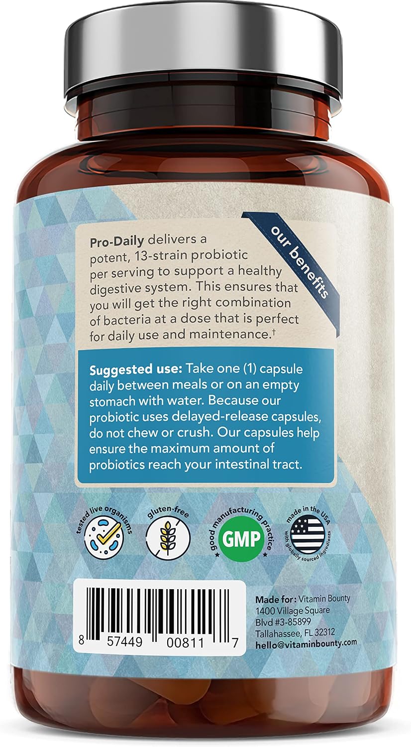 Vitamin Bounty Pro-Daily Probiotic – 5B CFU, 13 Strains with Acidophilus & Bifidobacterium - görsel 5