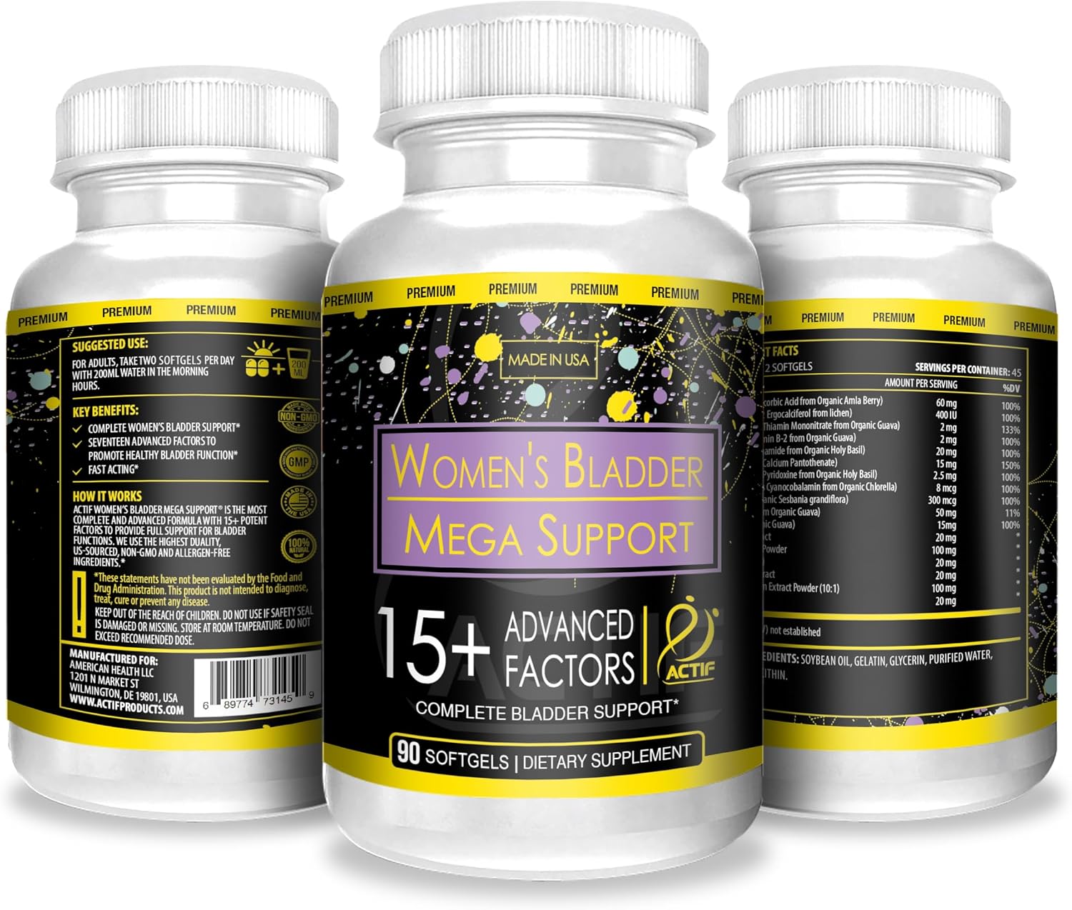 Actif Women's Bladder Mega Support - 120 Capsules - görsel 4