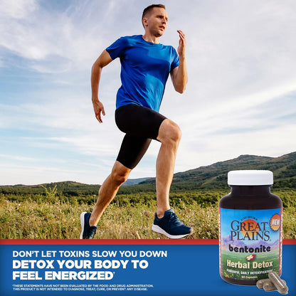 Yerba Prima Bentonite Clay Plus Herbal Detox - 60 Vegetable Capsules - Natural Cleansing Supplement