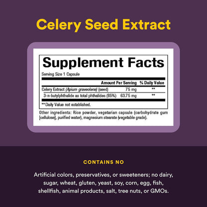 Celery Seed Extract by Natural Factors – 60 Capsules