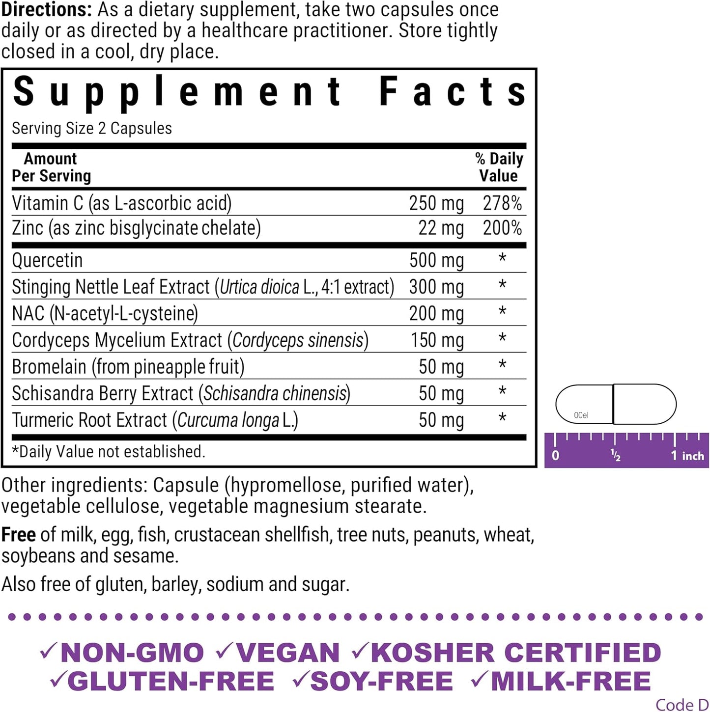 Bluebonnet Nutrition JustBreathe, Seasonal Support, Non-GMO, Kosher, Gluten-Free, Soya-Free, Dairy-Free, 30 Vegetable Capsules - görsel 2