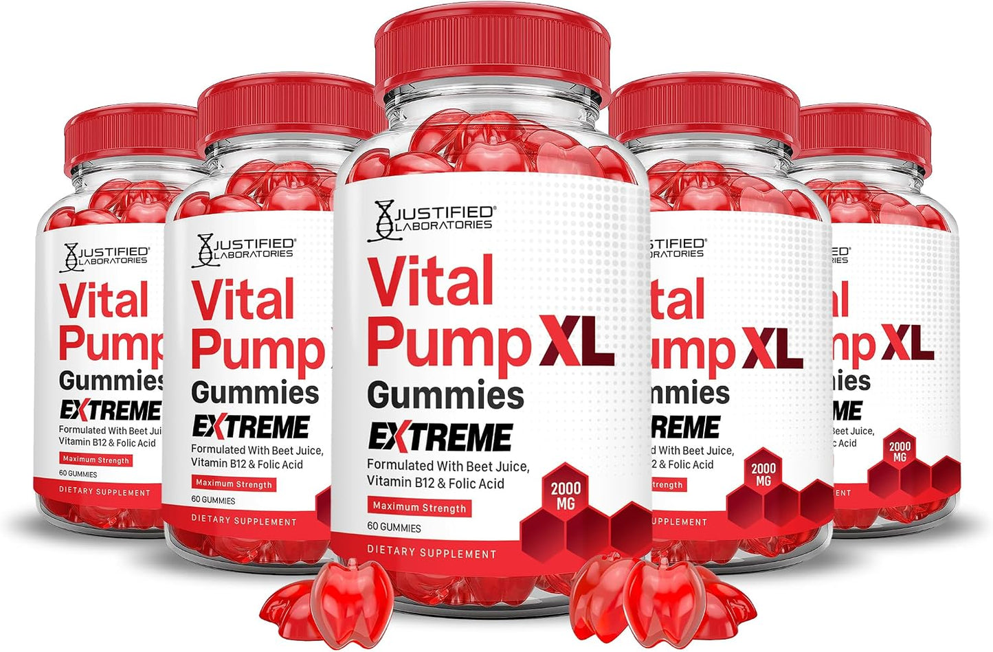 Justified Laboratories Vital Pump XL Extreme 2000mg Performance Gummies (5 Pack) - görsel 1