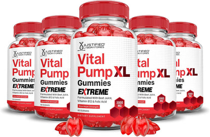Justified Laboratories Vital Pump XL Extreme 2000mg Performance Gummies (5 Pack)