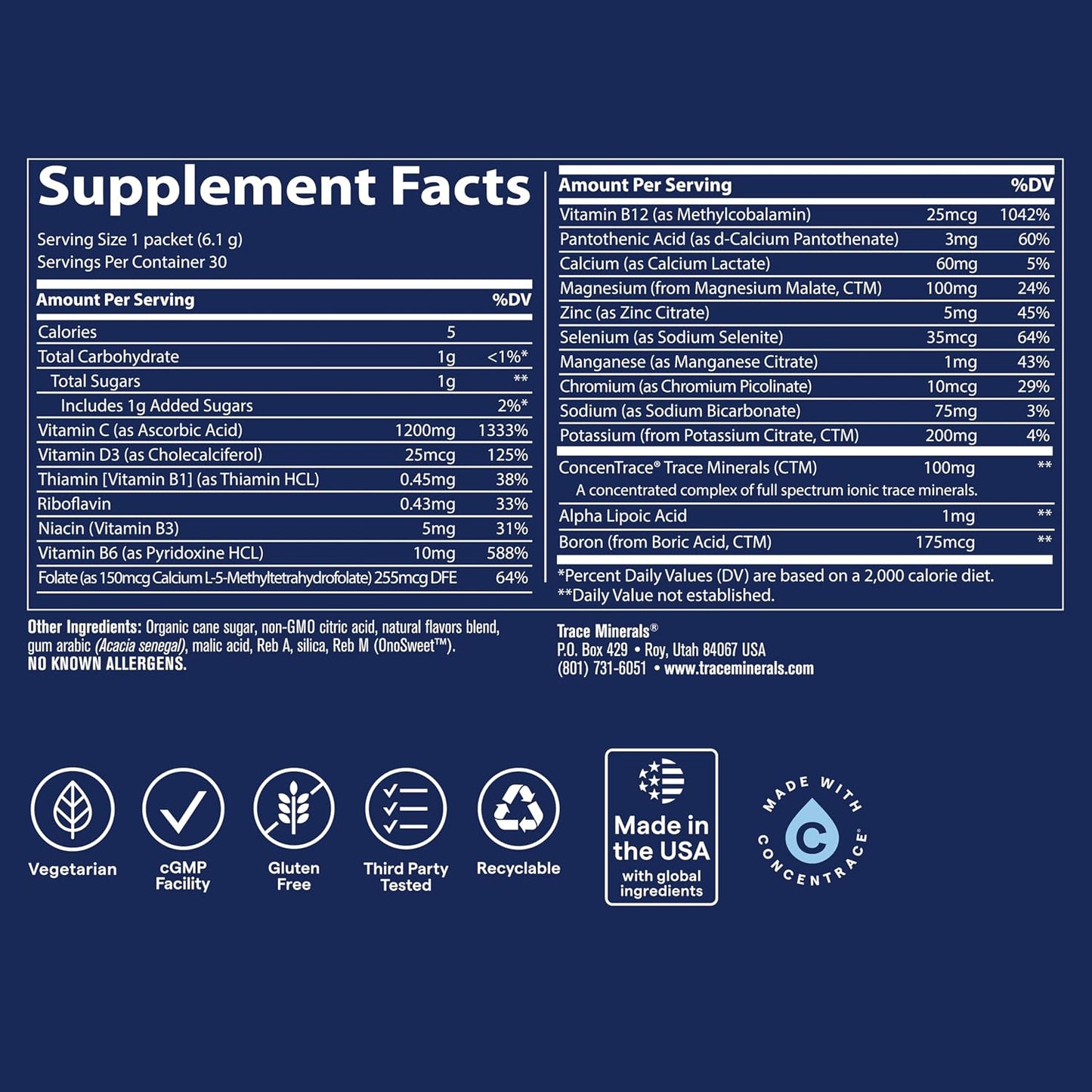 Trace Minerals Power Pak Electrolyte + Immunity Boost Drink Sachets - Pineapple Coconut - 30 Count - görsel 3