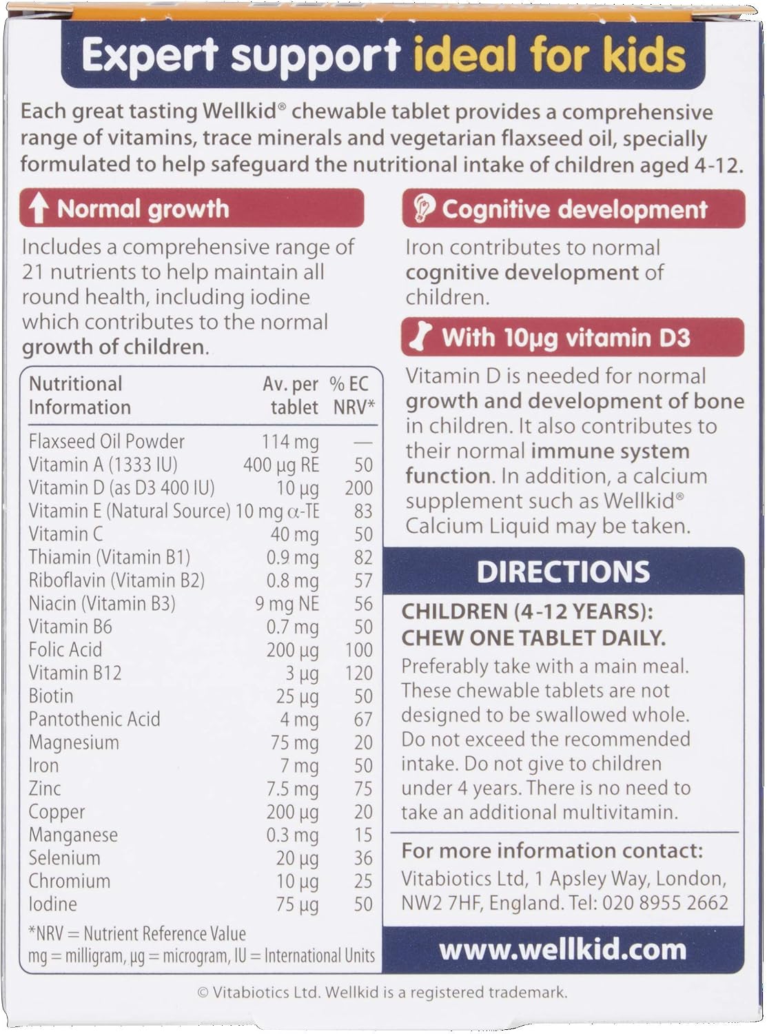 Wellkid Chewable Tablets - Children's Multivitamin - görsel 2
