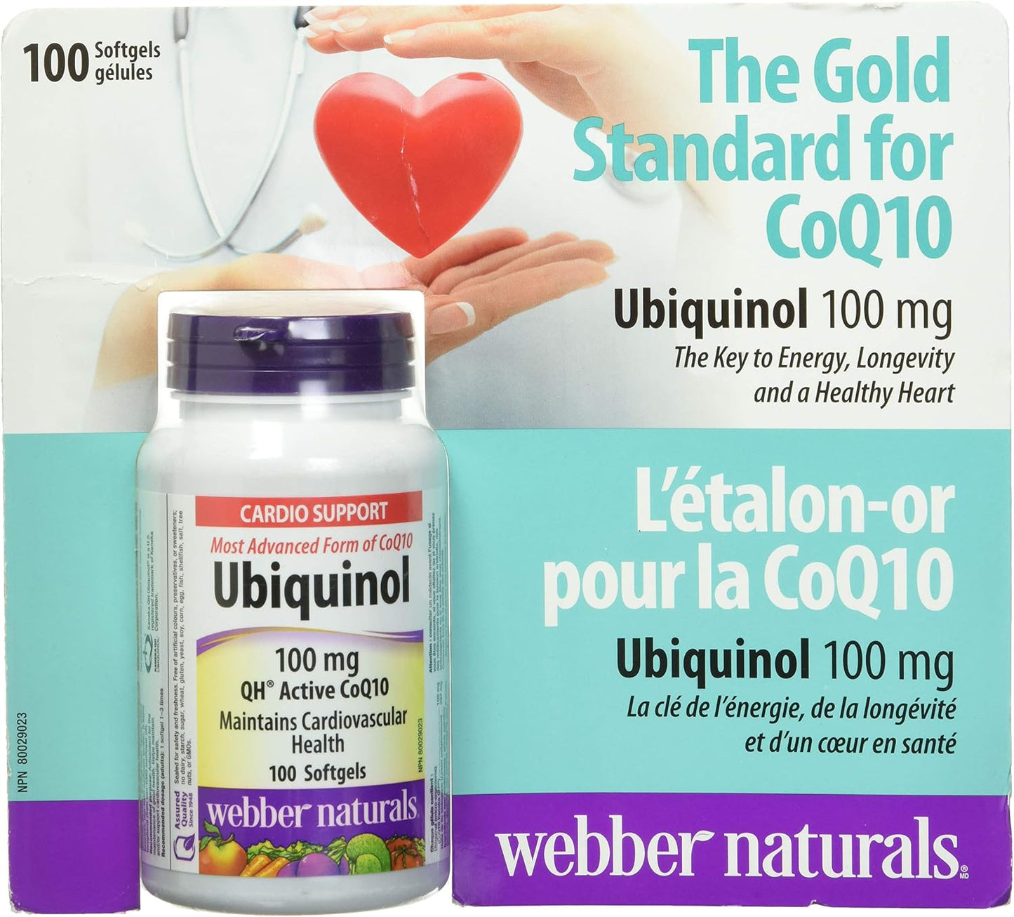 Webber Naturals Ubiquinol 100mg QH Active CoQ10 - 100 Softgels - görsel 2