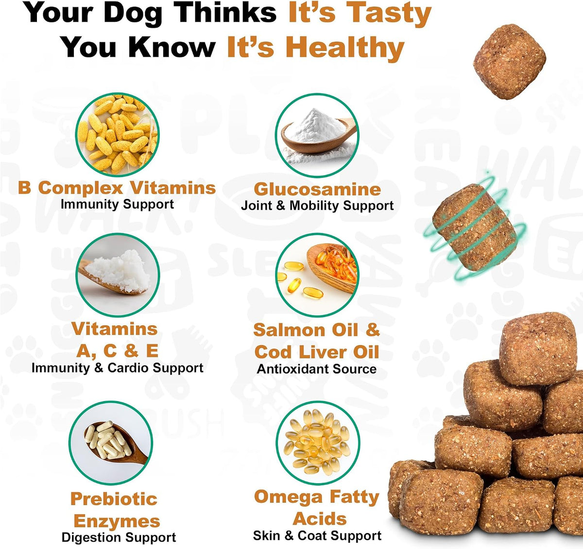 Doggie Dailies 5 in 1 Multivitamin for Dogs, Dog Multivitamin for Skin and Coat Health, Joint Health, Improved Digestion, Antioxidants, Support a Healthy Immune System (Peanut Butter) 225 Soft Chews - görsel 8