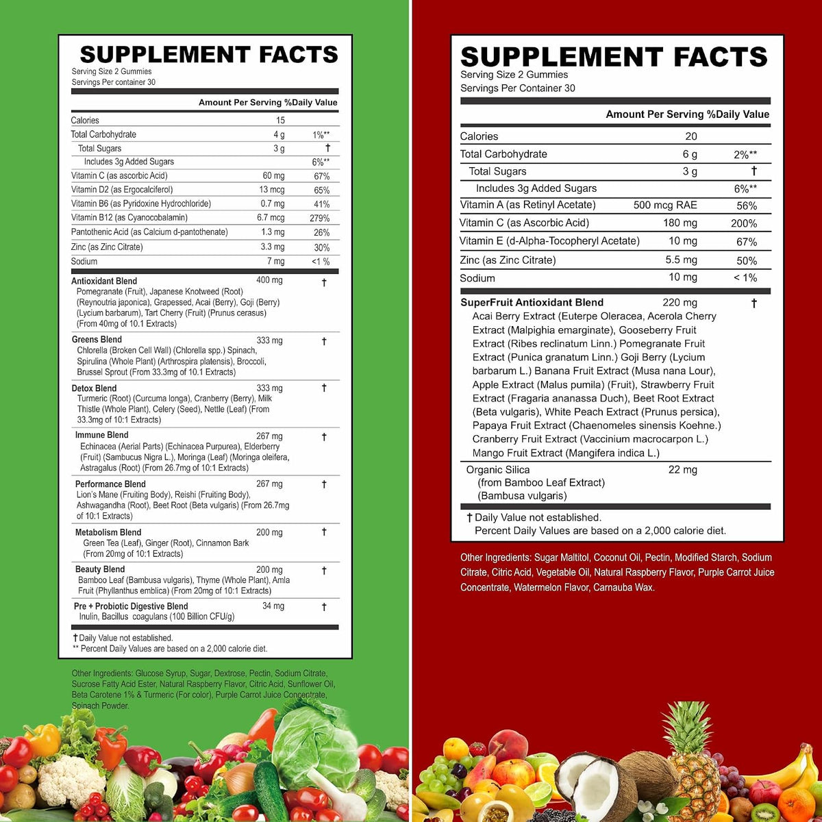 VITINITY Real Fruit and Veg Gummies - Superfood Food Supplement for Women, Men & Children - 60 Day Supply - görsel 2