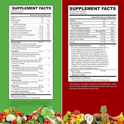 VITINITY Real Fruit and Veg Gummies - Superfood Food Supplement for Women, Men & Children - 60 Day Supply
