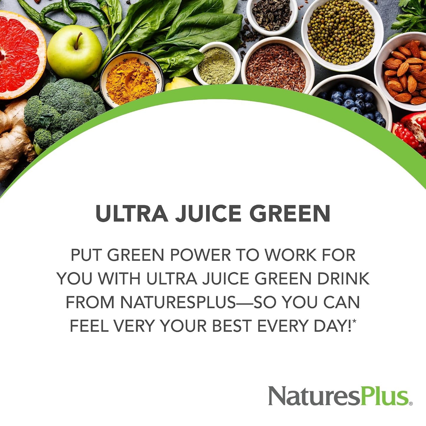 NaturesPlus Ultra Juice Green Drink - Organic Greens Powder - 600 g (60 Servings) - görsel 2