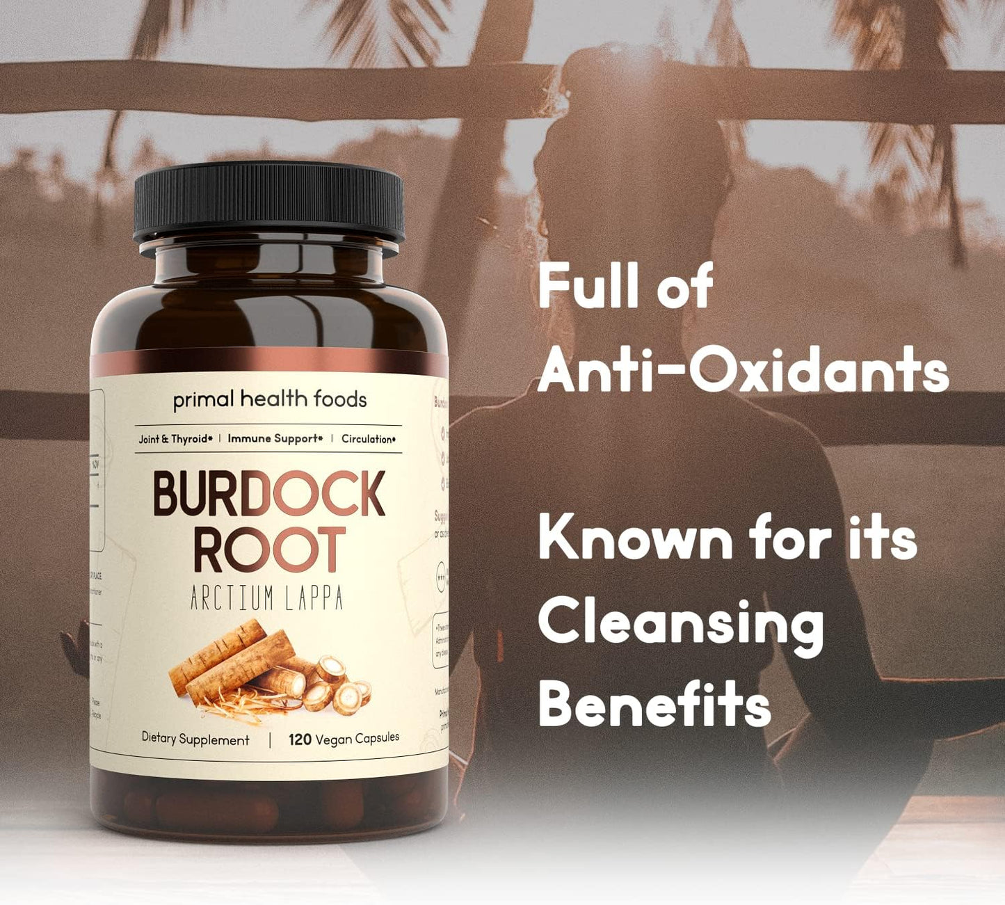 Primal Health Foods Organic Burdock Root Capsules 1000 mg – Circulation, Immune, Skin & Joint Support - görsel 4