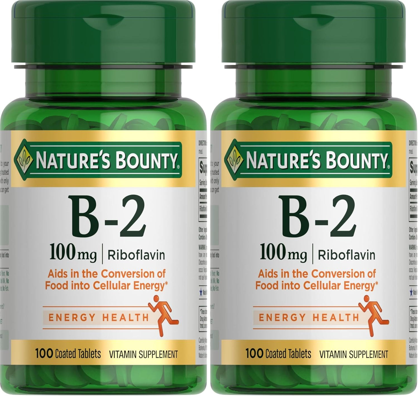 Nature's Bounty Vitamin B-2 100 mg, 100 Coated Tablets (Pack of 5) - görsel 7