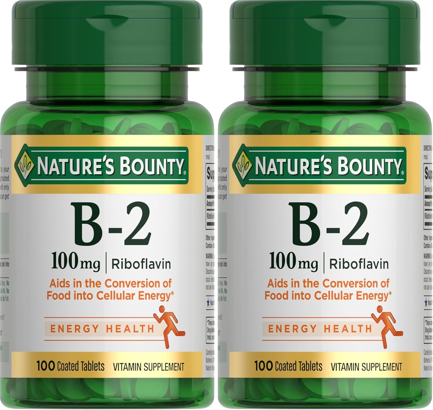 Nature's Bounty Vitamin B-2 100 mg, 100 Coated Tablets (Pack of 5) - görsel 7