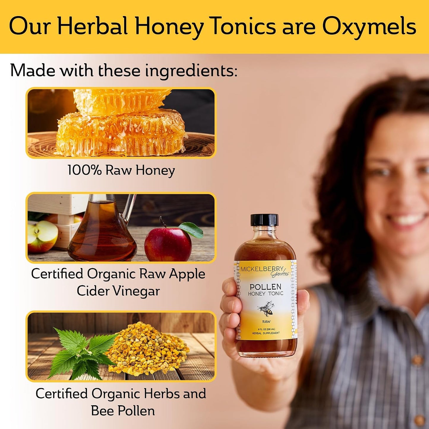 Mickelberry Gardens Pollen Honey Tonic 4oz (118ml) 2 Pack Respiratory Support - görsel 4