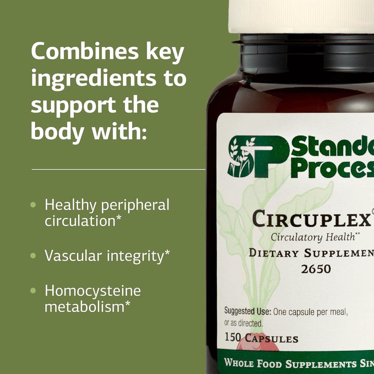 Standard Process Circuplex - Vascular & Nervous System Support - Blood Health Supplement with Niacin & Vitamin B6 - Non-Dairy, Whole Food-Based Supplement - 150 Capsules - görsel 4