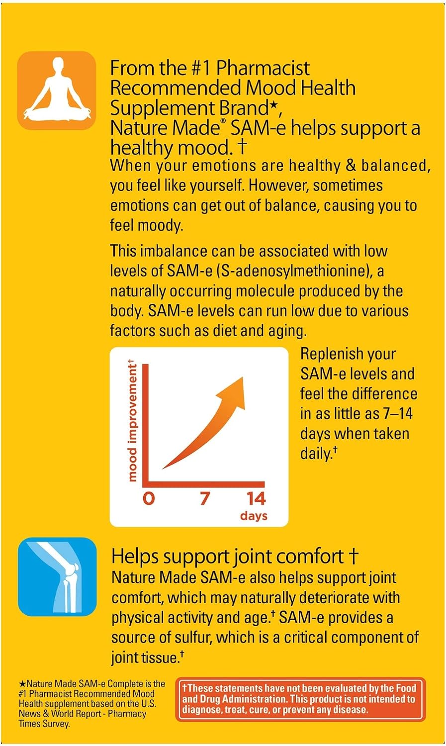 Nature Made SAM-e Complete 400 mg Tablets, 36 Count - görsel 9