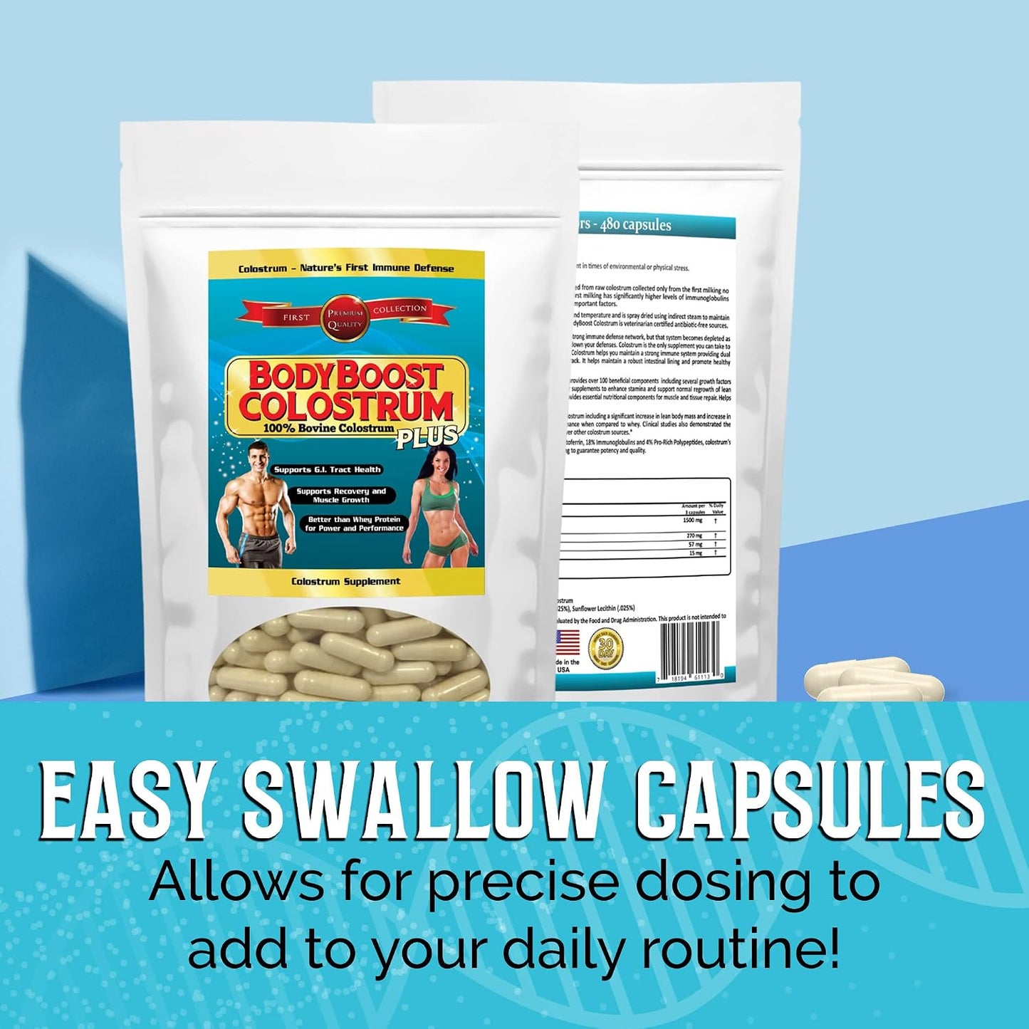 BodyBoost Colostrum Capsules – 100% Bovine Colostrum Powder, 450 Capsules - görsel 8
