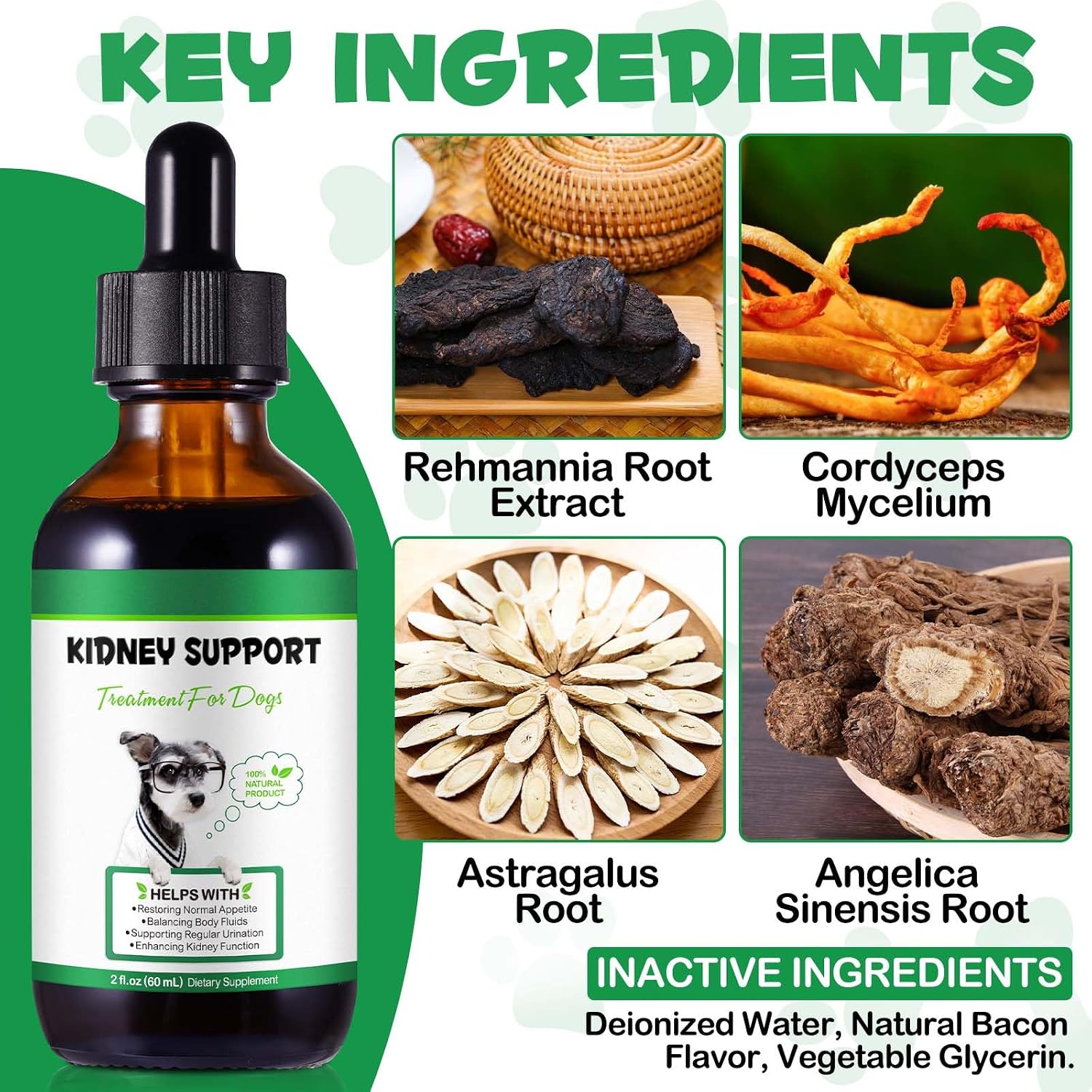 Kidney Support for Dogs - Herbal Supplement for Immune & Urinary Health (60ml) - görsel 4