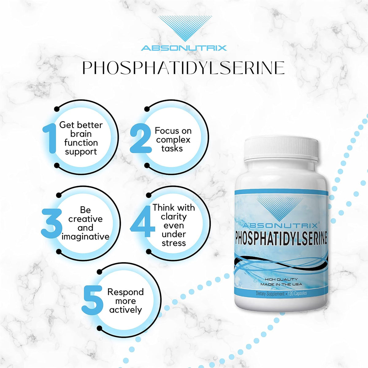 Absonutrix Phosphatidylserine 515 mg - Liquid Brain Support Supplement, 120 ml (120 Servings) - görsel 4