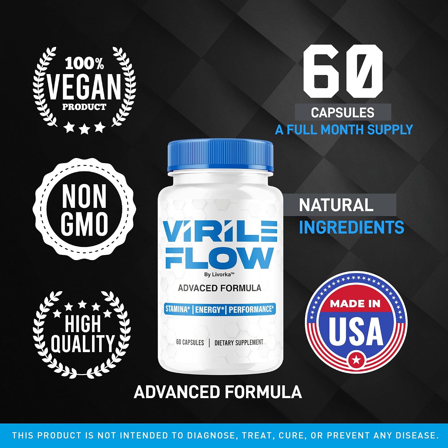 Virile Flow for Men – 300 Capsules (5-Month Supply) - görsel 4