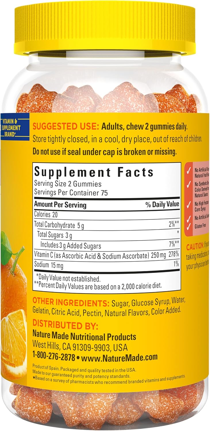 Nature Made Vitamin C Gummies, 250mg, 150 Count - görsel 8