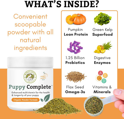 Puppy Multivitamin Powder – Daily Dog Supplement for Homemade Food – Supports Immune System, Skin, Coat & Overall Health – All Breeds – 22 Scoops