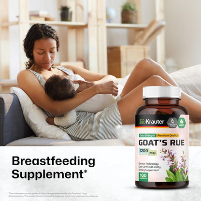 BIO KRAUTER® Goat's Rue for Breastfeeding - Pure Vegan Lactation Supplement - 100 Capsules, 1200 mg per Serving