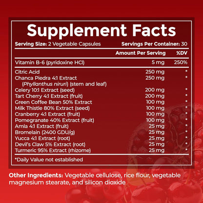 ULTALIFE URIC GO Uric Acid Support Supplement with Chanca Piedra and Tart Cherry - 60 Capsules