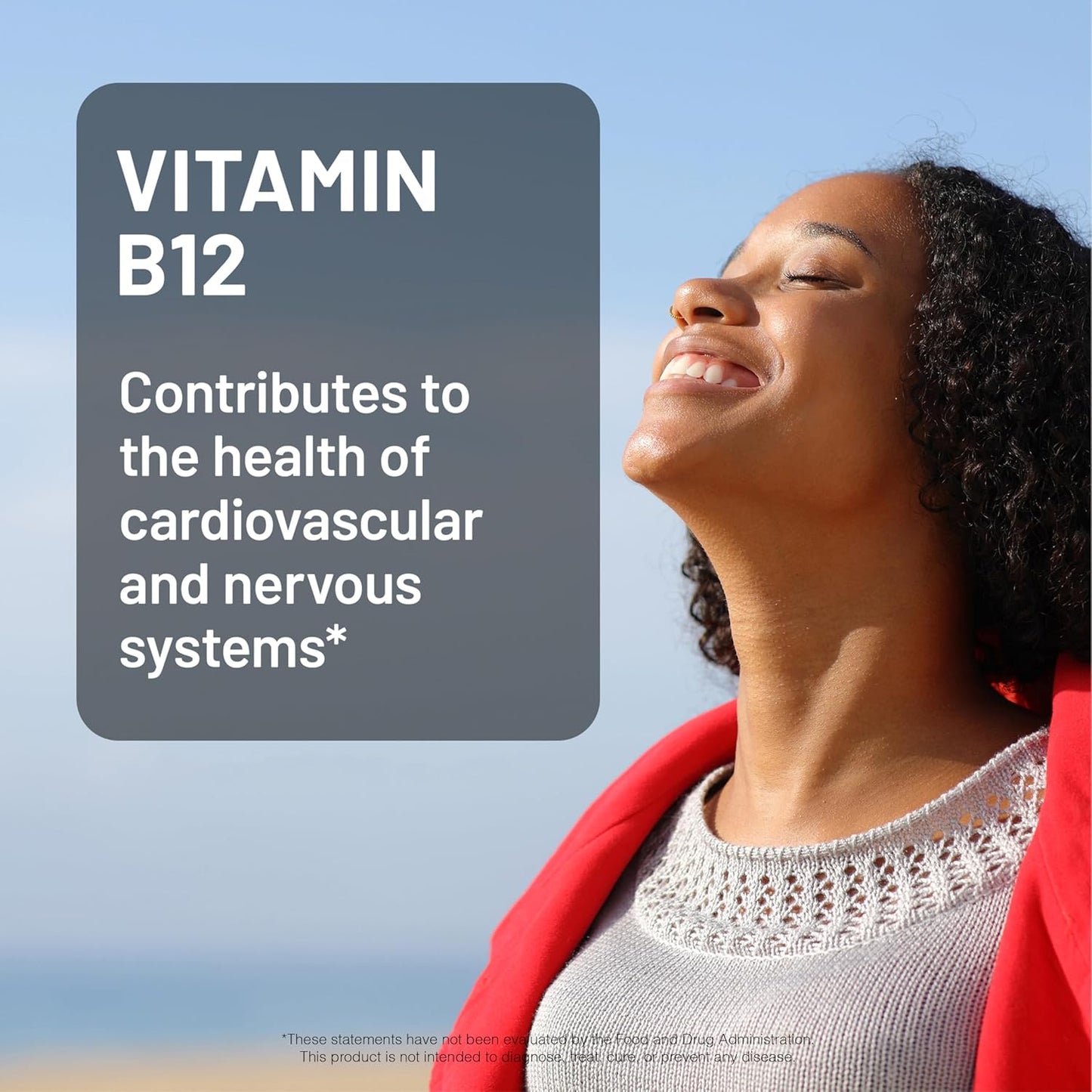 NatureWise Vitamin B12 3000 mcg - High Strength - Food Supplement for Energy, Mental Clarity and Nervous System Support - Easy-to-Swallow, Soya and Gluten-free, Non-GM - 60 Soft gel capsules - görsel 9