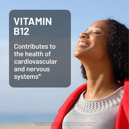 NatureWise Vitamin B12 3000 mcg - High Strength - Food Supplement for Energy, Mental Clarity and Nervous System Support - Easy-to-Swallow, Soya and Gluten-free, Non-GM - 60 Soft gel capsules