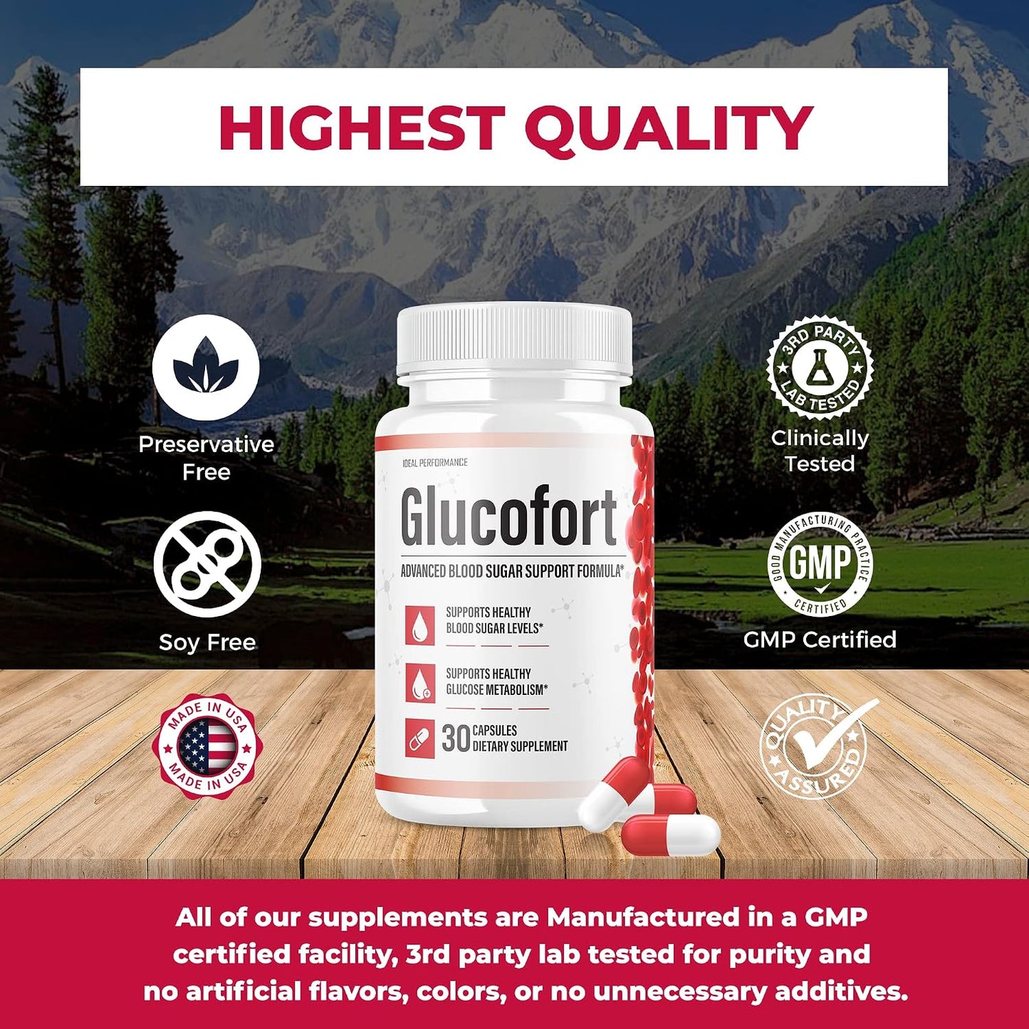 IDEAL PERFORMANCE Glucofort Supplement Support Formula (3 Pack) - görsel 6
