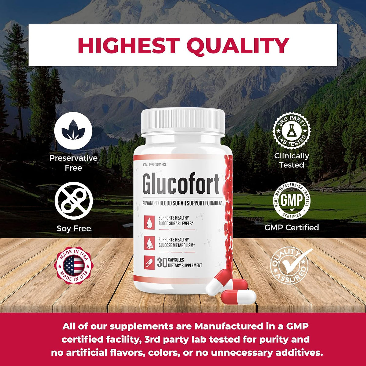 IDEAL PERFORMANCE Glucofort Supplement Support Formula (3 Pack) - görsel 6