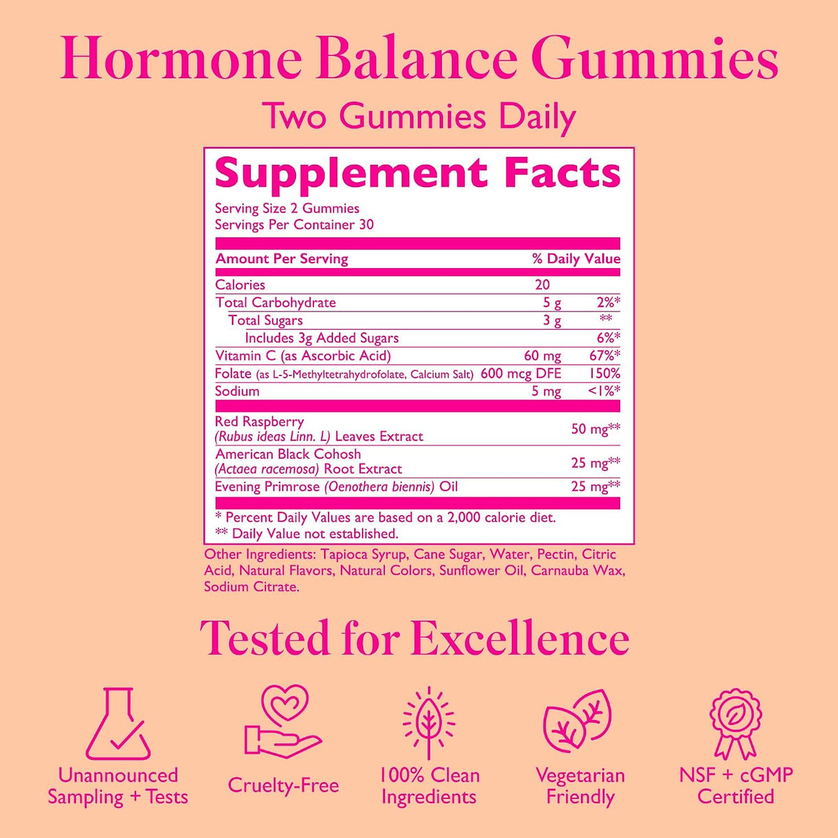 Hormone Balance Gummies for Women - Hormonal Harmony for Mood, Energy & Bloating - PMS, Perimenopause & Menopause Support - Red Raspberry Leaf & Black Cohosh - 60 Gummy Supplements - görsel 4