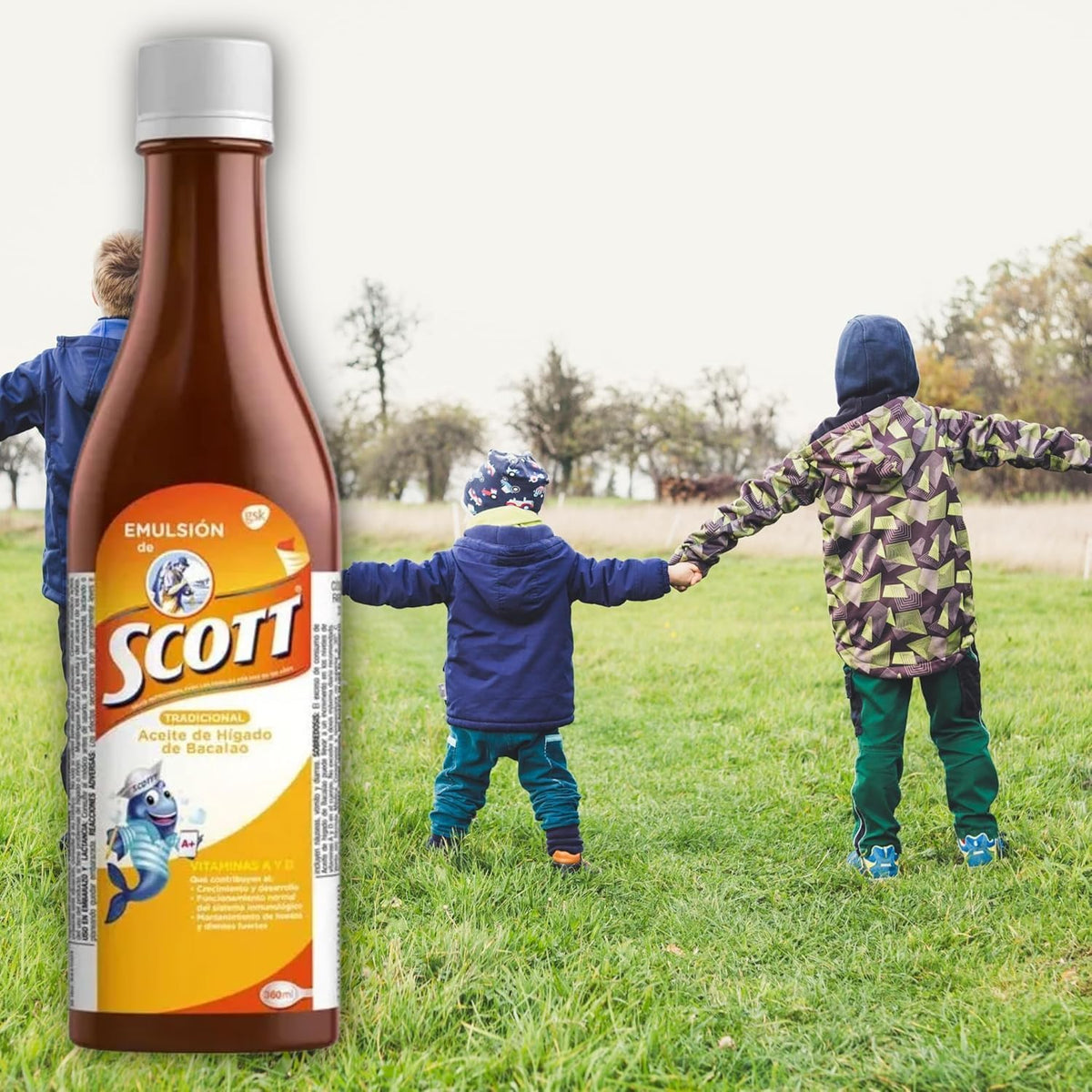 Scott’s Emulsion Cod Liver Oil Traditional Flavour – Pack of 2 x 180 ml (6.1 fl oz) – Liquid Cod Liver Oil with Vitamins A & D and Calcium - görsel 2
