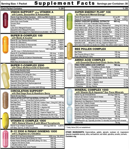 Super Start All-in-One Daily Vitamin Pack - Energy & Endurance - 30 Day Supply