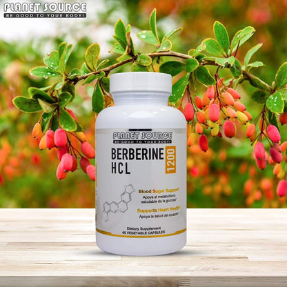 Berberine HCl 1200 mg per Serving 60 Capsules