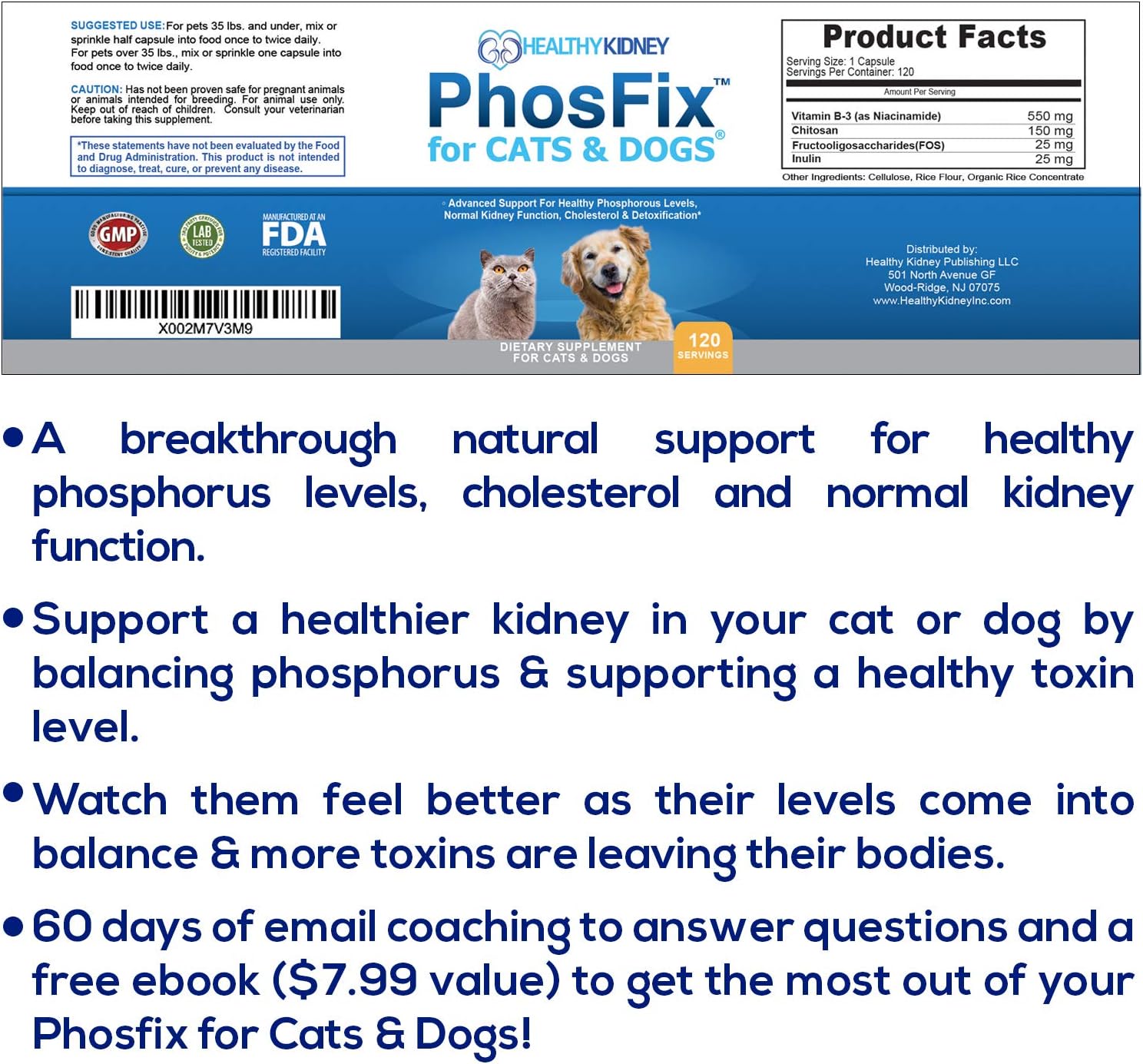 PhosFix for Cats & Dogs: Phosphorus Binder to Support Normal Phosphorus Levels and Kidney Function - görsel 3