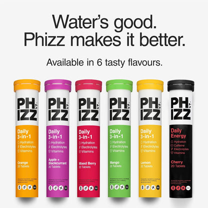 Phizz Electrolyte Multivitamin Rehydration Tablets, Orange, 20 Tablets