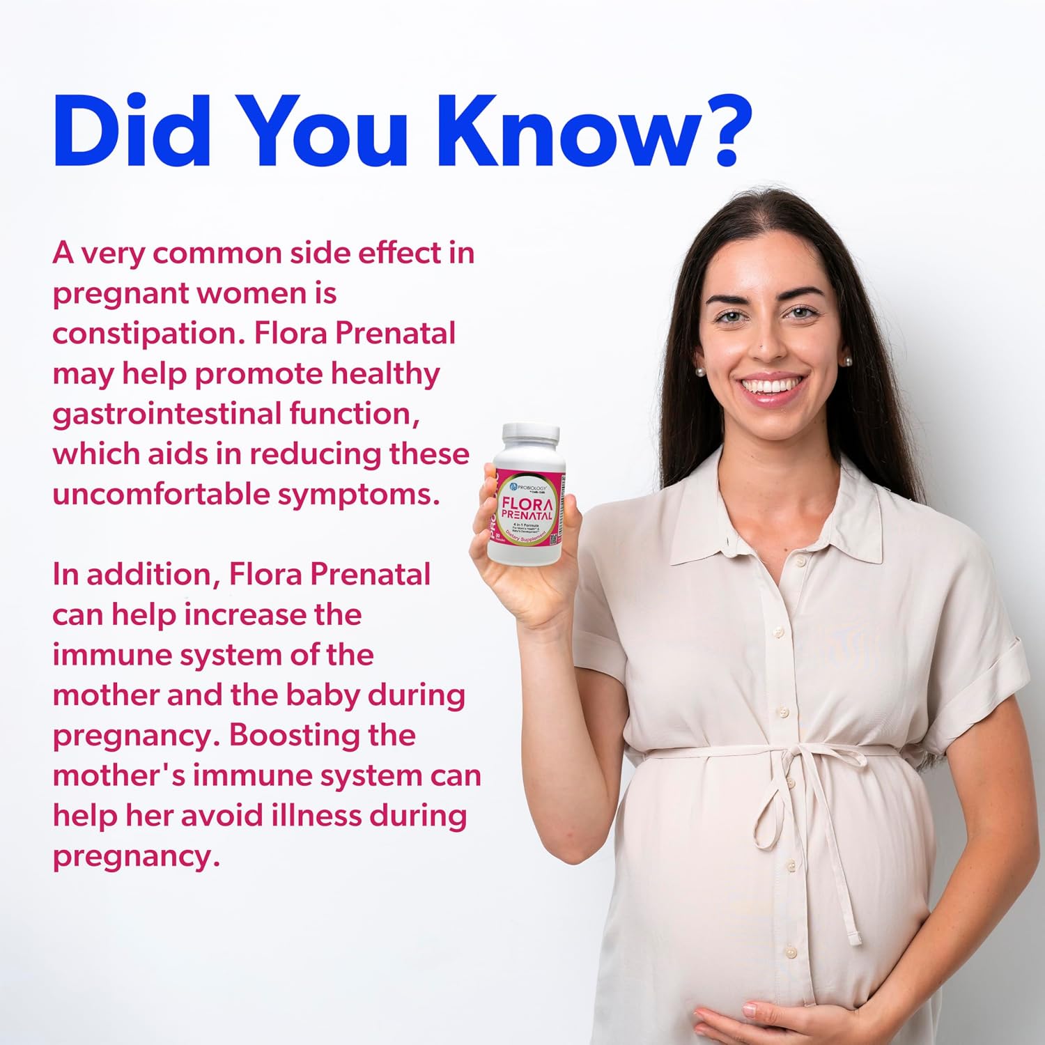 belle+bella Probiology Flora Prenatal Capsules - Prenatal Probiotic & Prebiotic with Folic Acid, 30 Capsules - görsel 5